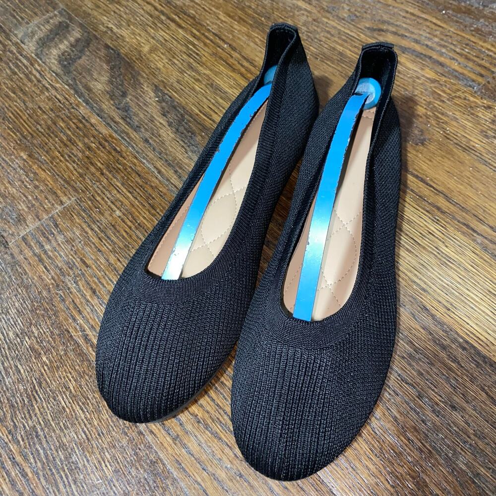 Black Fabric Flats Women's EU Size 42 / 10